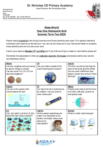 homework grid term 6