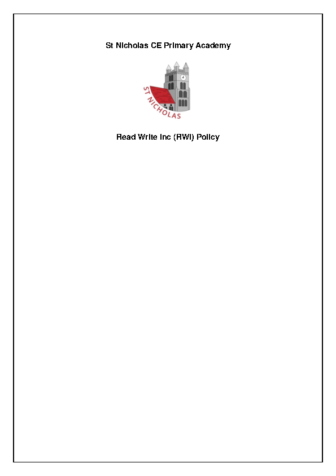 Read Write Inc. Policy