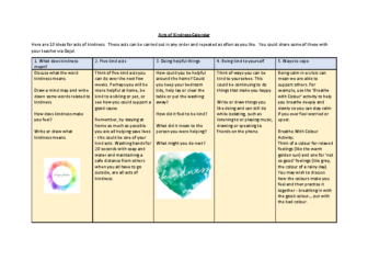 Acts of Kindness Calendar