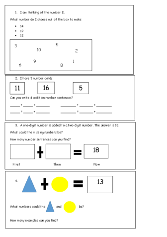 Addition problems