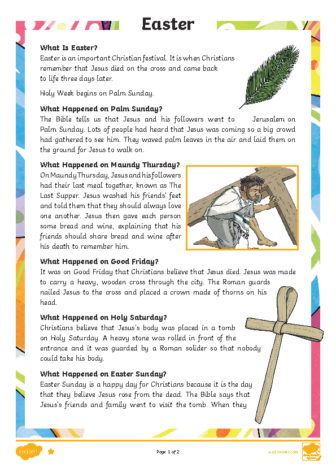 Easter Differentiated Reading Comprehension Activity English