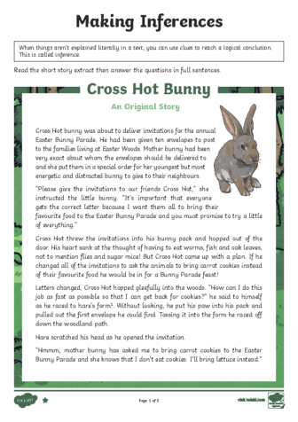 Easter Tale Inference Activity Sheets