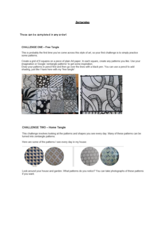 KS2 Art – Zentangles