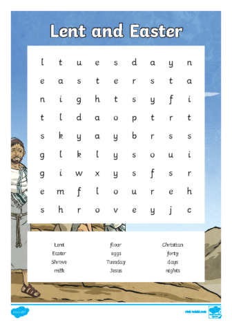 Lent And Easter Word Search