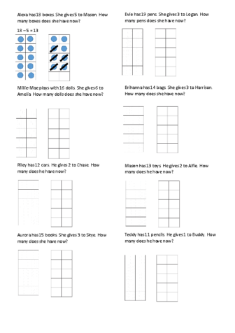 Subtraction Challenge 1