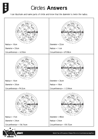 Circles Home Learning Tasks Answer Sheet