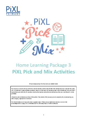 Home Learning 3 Pick and Mix