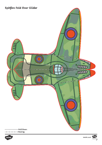 Simple WW2 Spitfire Glider Activity Paper Craft