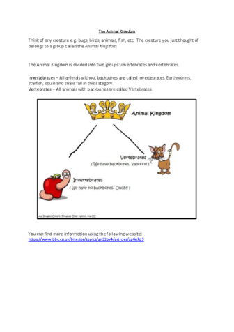 Vertebrates and Invetebrates