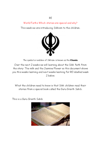 RE Sikhism 1 and 2