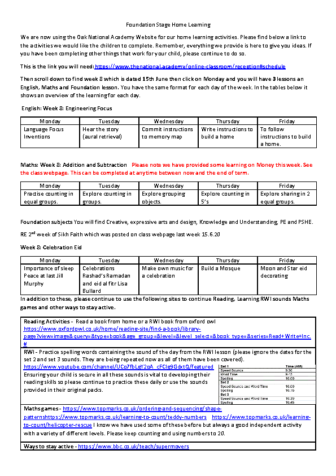 Yr Remote Learning 22.6.20