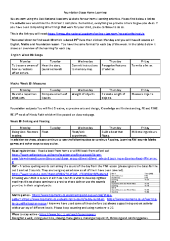 Yr R Remote Learning 6.7.20