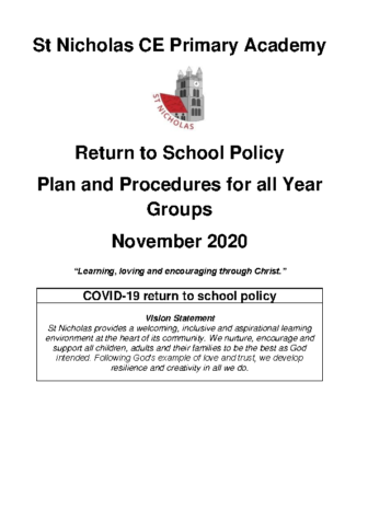 Return to School Policy & Procedures November 2020