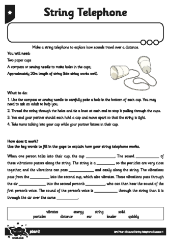 Activity Sheet String Telephone