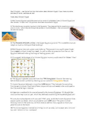 Eng Day 2 Ancient Egypt Information