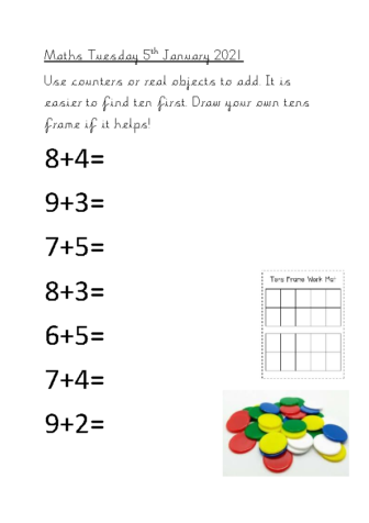 Maths Tuesday 5th January 2021