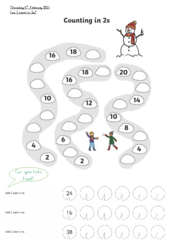 Thursday 4th Counting in 2s