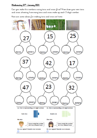 Wednesday 27th January Drawing Tens and Ones