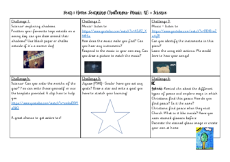 Year 1 Home Learning Challenges Week 4