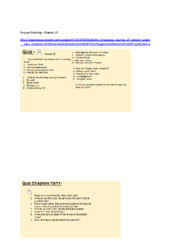 Focused Reading Chapters 25