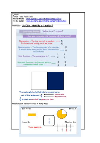 Overview Week 1 maths