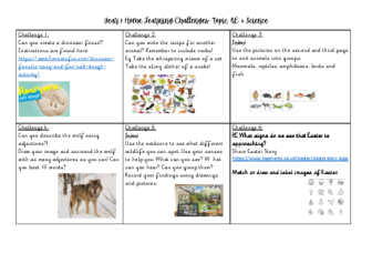 Year 1 Home Learning Challenges Week 1