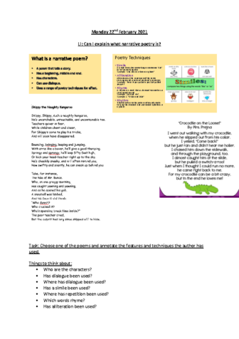 english week 1 HL poetry