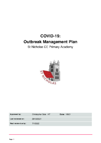 COVID-19: Outbreak Management Plan