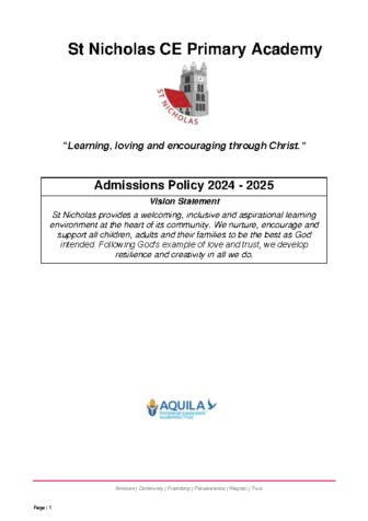 Admissions Policy 2024-25